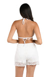 La Blanca Waverly Covers Ivory Crochet Beach Shorts