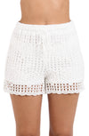 La Blanca Waverly Covers Ivory Crochet Beach Shorts