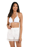 La Blanca Waverly Covers Ivory Crochet Beach Shorts