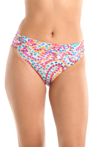 La Blanca Pebble Beach Shirred Band Hipster Bottom