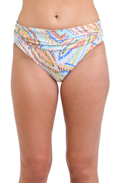 La Blanca Sunbaked Jewels Shirred Band Hipster Bottom