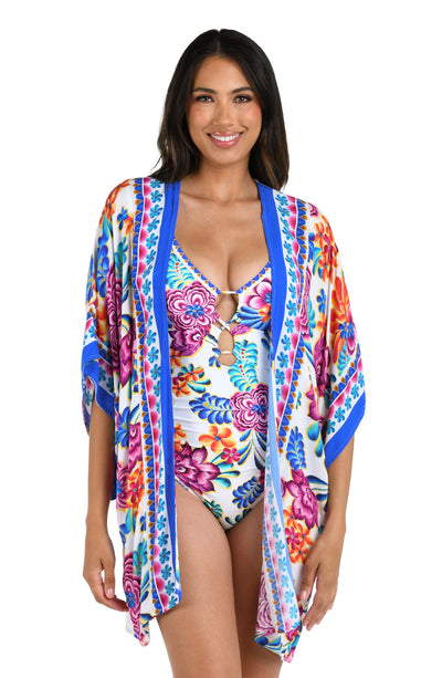 La Blanca Flor De Paradiso Kimono Cover Up