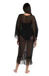 La Blanca Fringed Out Black Caftan