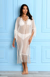 La Blanca Fringed Out White Caftan