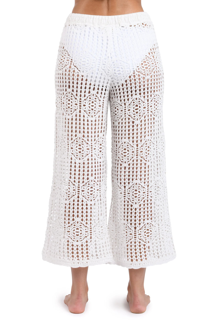 La Blanca Waverly Covers Ivory Crochet Cropped Pant