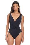 Bleu Rod Beattie Black Surplice One Piece