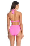 Bleu Rod Beattie Pucker Up Castro Pink Banded Halter Top