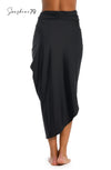 Sunshine 79 Black Pull-On Faux Pareo Cover Up