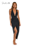 Sunshine 79 Black Pull-On Faux Pareo Cover Up