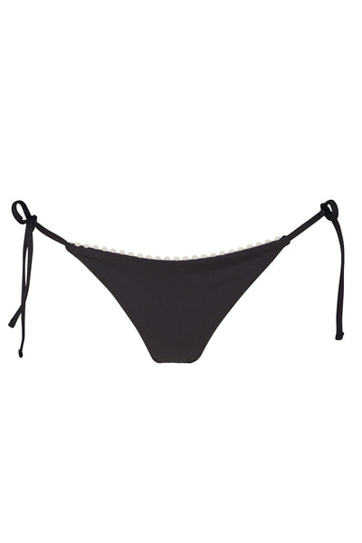 Swim Systems Black Pom Pom Tie Side Bottom