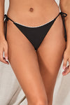 Swim Systems Black Pom Pom Tie Side Bottom