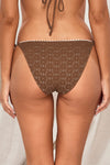 Swim Systems Cocoa Daisy Eyelet Pom Pom Tie Side Bottom XS / COCOA / B355