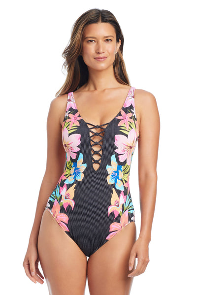 Bleu Rod Beattie Sweet Escape Lace Down One Piece