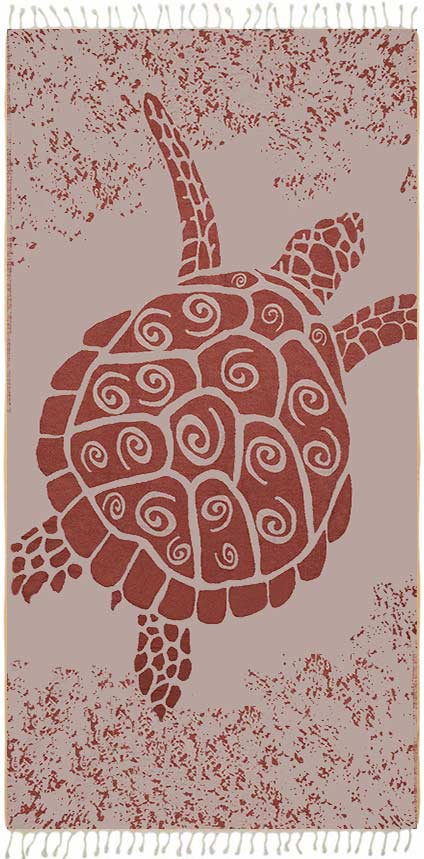 Sun Drunk Turkish Towel Galapagos Turtle - Terracotta