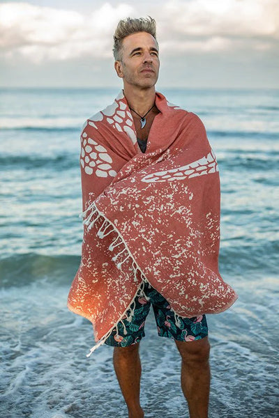 Sun Drunk Turkish Towel Galapagos Turtle - Terracotta