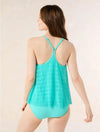 Beach House Sunburst Crochet Aqua Kerry Mesh Layer Tankini Top