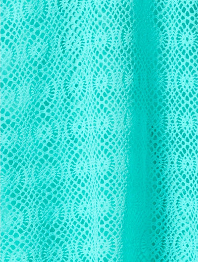 Beach House Sunburst Crochet Aqua Kerry Mesh Layer Tankini Top