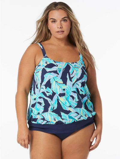 Beach House Plus Seaglass Palm Sarah Tankini Top