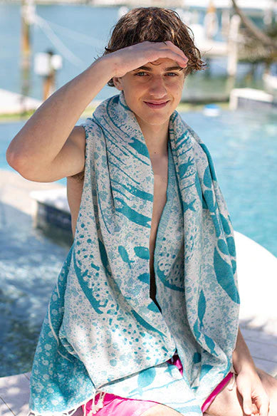 Sun Drunk Turkish Towel Tourbillon - Turquoise