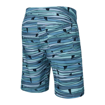 SAXX Swim Betawave 2N1 Boardie Fins Blue