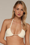 Swim Systems Cream Daisy Eyelet Mila Triangle Top