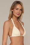 Swim Systems Cream Daisy Eyelet Mila Triangle Top