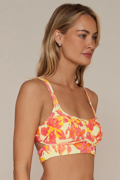 Swim Systems Island Coral Crinkle Rib Kaia Top