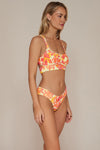 Swim Systems Island Coral Crinkle Rib Kaia Top