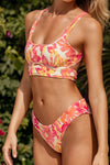 Swim Systems Island Coral Crinkle Rib Kaia Top