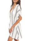 Becca Radiance Stripe White Woven Tunic