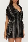 Becca Radiance Stripe Black Woven Tunic