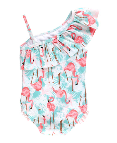 Ruffle Butts Flamingo One Shoulder One Piece