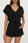 SALE Becca Beach Date Black Romper Cover Up