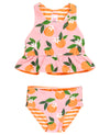 Ruffle Butts Orange You The Sweet Reversible Peplum Tankini Set