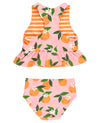 Ruffle Butts Orange You The Sweet Reversible Peplum Tankini Set