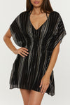 Becca Radiance Stripe Black Woven Tunic