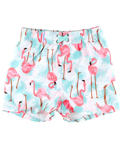 Ruffle Butts Flamingo Swim Trunks