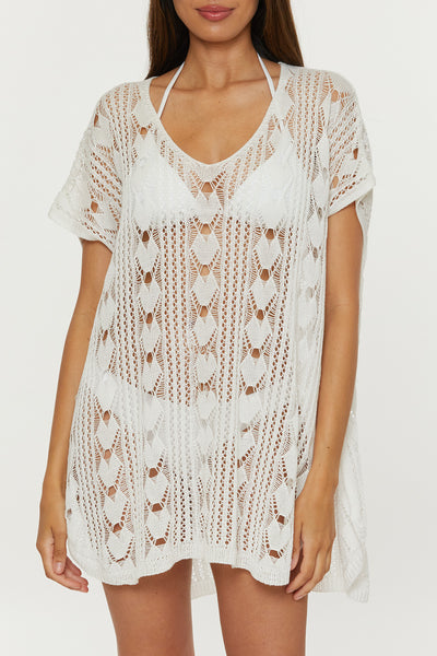 Becca Venica White V-Neck Tunic