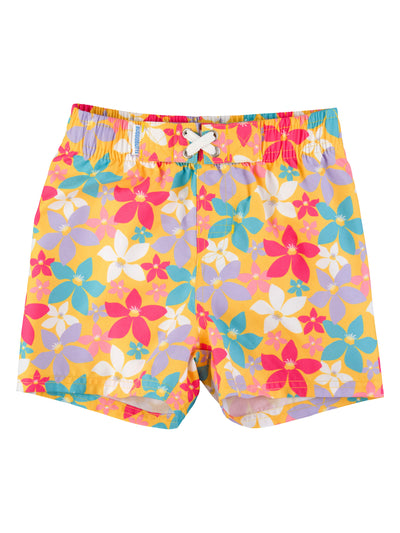 Ruffle Butts Endless Summer Floral Swim Trunks