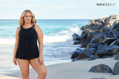 Miraclesuit Plus Ursula Black Tankini Top - Key West Swimwear