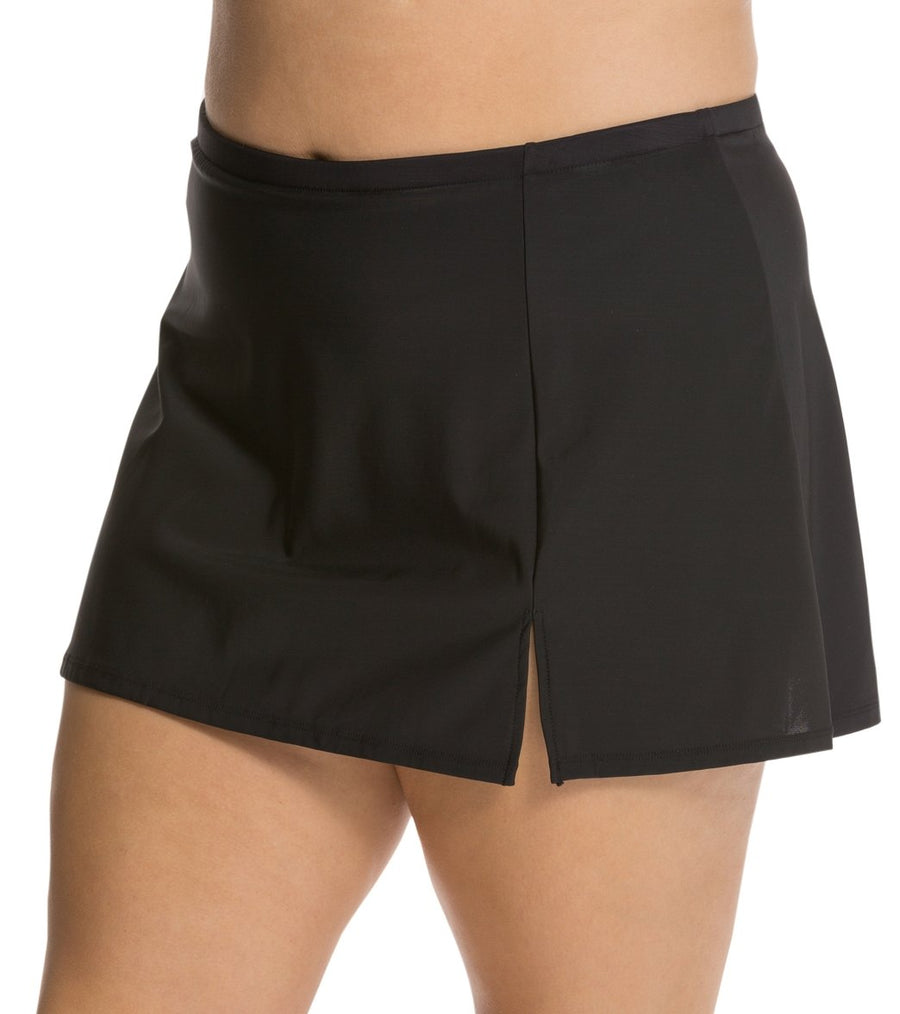 Penbrooke Plus Slide Slit Skirt Black - Key West Swimwear