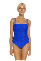 Bandeau Romper One-Piece Swimsuit in Cobalt Blue