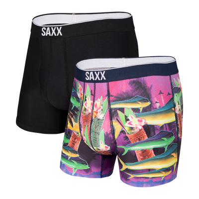 SAXX Underwear Volt 2-Pack Purple Dorado Partay/Black - Key West Swimwear