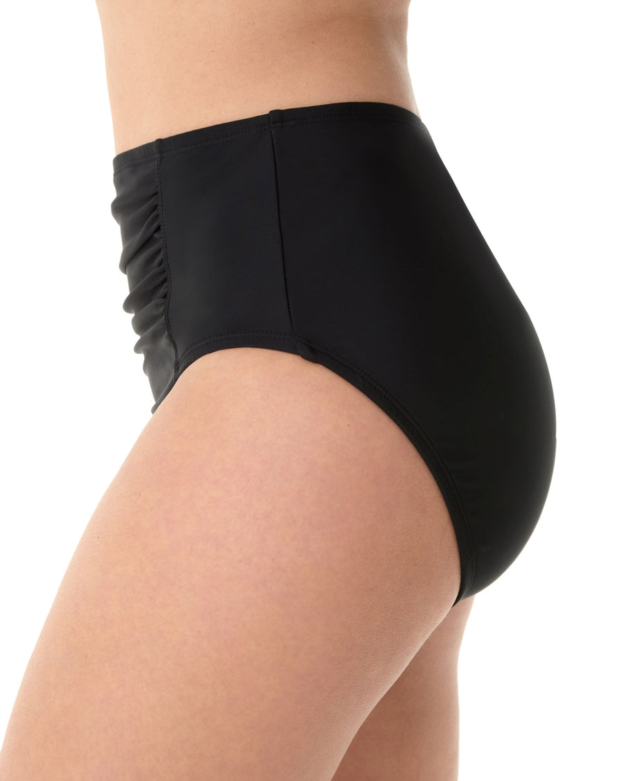 Penbrooke Plus Center Shirred Brief Black - Key West Swimwear