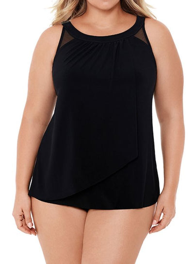 Miraclesuit Plus Ursula Black Tankini Top - Key West Swimwear