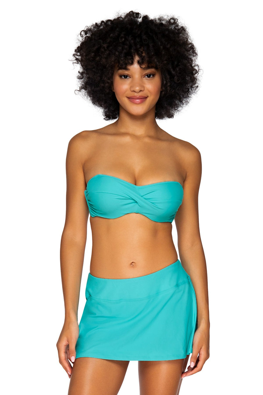 Sunsets Seaside Aqua Sporty Swim Skirt Bottom - Key West Swimwear