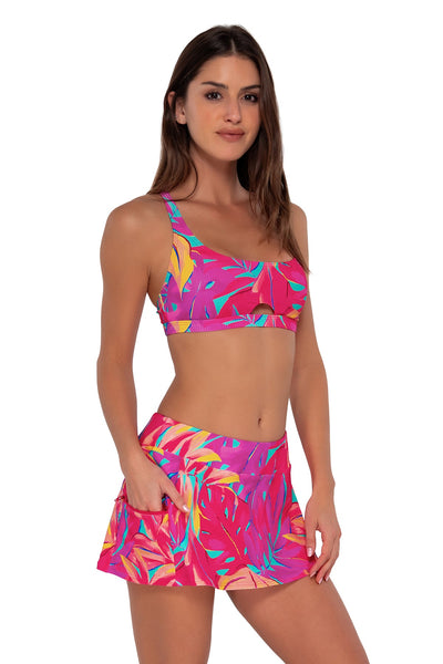 Sunsets Oasis Sandbar Rib Sporty Swim Skirt