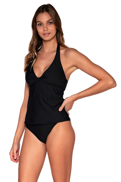 Sunsets Black Heidi Tankini Top