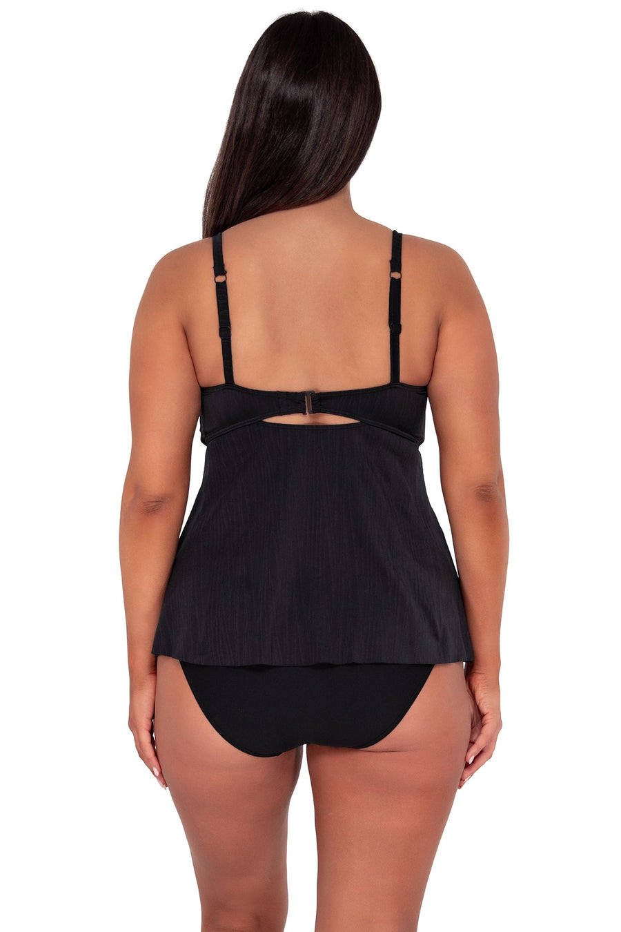 Sunsets Escape Black Seagrass Texture Tori Tankini Top