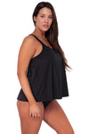 Sunsets Escape Black Seagrass Texture Sadie Tankini Top